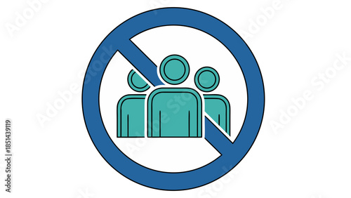 No Gathering Icon - Social Distancing & Crowd Control Symbol