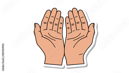 Open Hands Illustration, Praying Hands, Offering Gesture