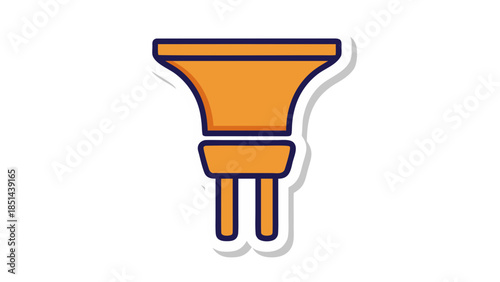 Orange Funnel Icon with Two Prongs