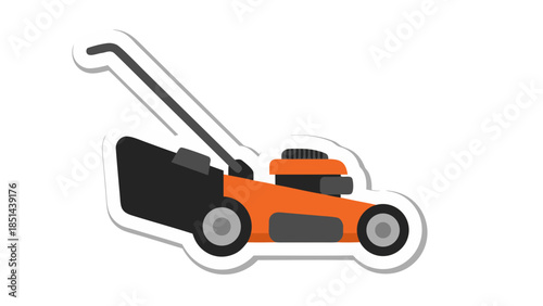 Orange Lawn Mower Icon - Vector Illustration