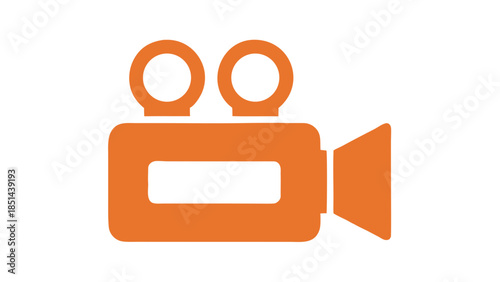Orange Vintage Film Camera Icon
