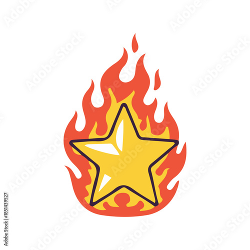 star fire flame game art vector illustration