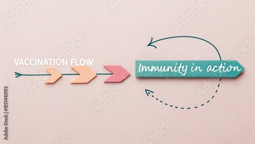 Vaccination Flow Chart Illustrating the Process of Building Immunity Through Vaccination for Health Education