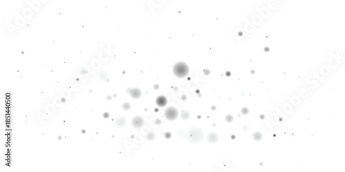 Abstract dust particles create a bokeh effect against a clean white backdrop illustration.