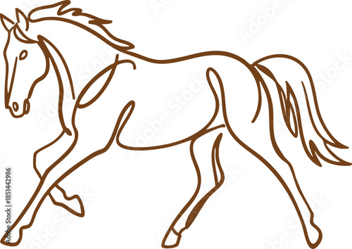 Galloping horse outline
