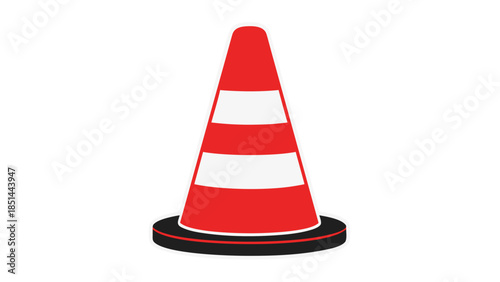 Red and White Traffic Cone Icon