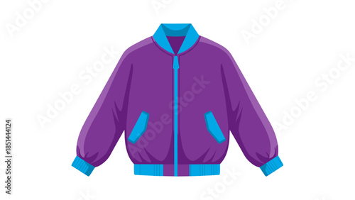 Purple and Blue Bomber Jacket Illustration