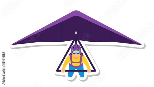 Purple Hang Glider Pilot Icon
