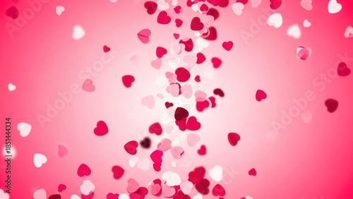 romantic love hearts floating on pink background for valentine's day celebration