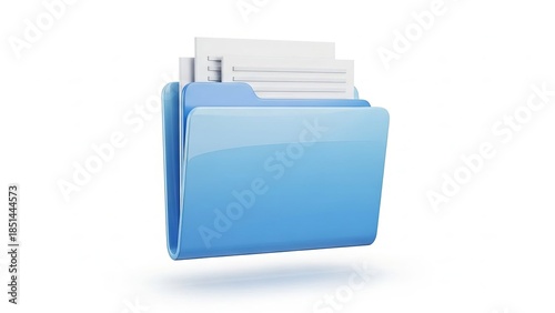blue folder isolated on white