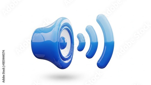 blue headphones isolated on white