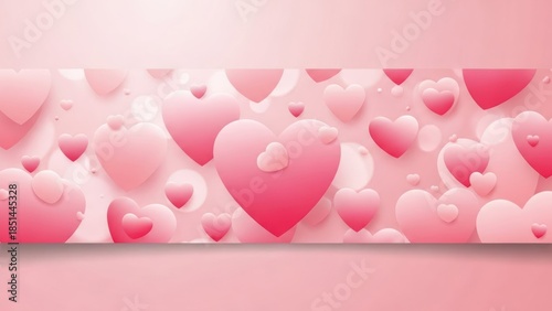 Bright and Playful Romantic Pink Hearts Wall Decoration for Valentine's Day or Love Themes