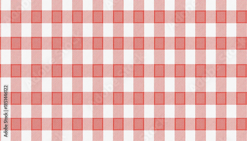 Seamless Red and White Plaid Pattern with Diamond Checks