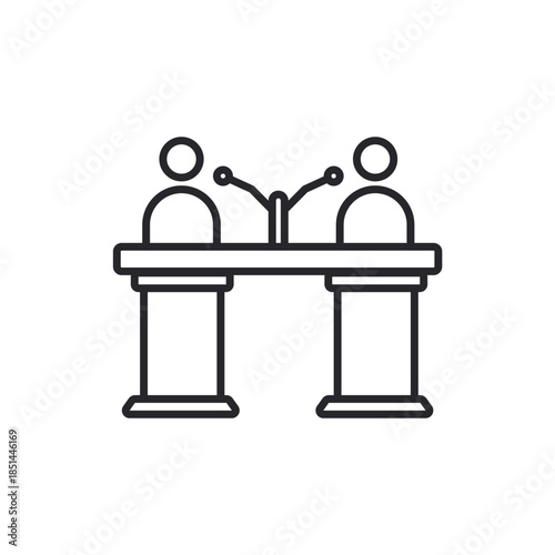 debate icons outline and Flat Style,transparent background
