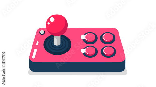 Retro Arcade Joystick and Buttons Illustration