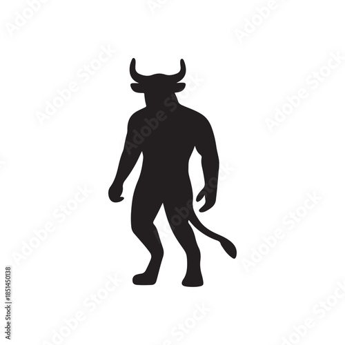 Silhouette of a minotaur a mythical creature with a bull s head