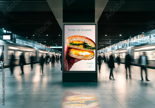 Central Subway Hall Poster Mockup