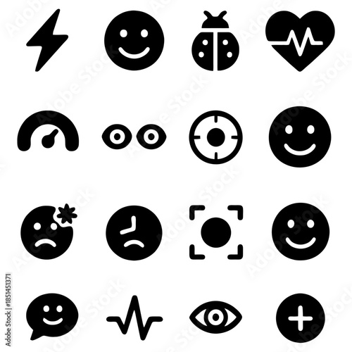 Iconic Expression Array: A curated collection of symbolic icons that span various concepts, creating a visual lexicon.
