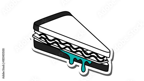 Simple Sandwich Icon with Dripping Sauce