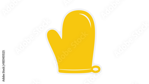 Simple Yellow Oven Mitt Icon