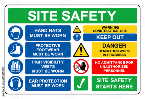 Site Safety Symbol Sign, Vector Illustration, Isolate On White Background Label.EPS10