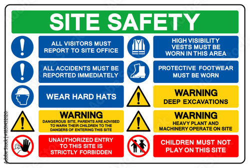 Site Safety Symbol Sign, Vector Illustration, Isolate On White Background Label.EPS10