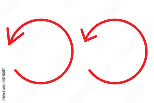 Undo icon in Line and Silhouette Icon Set. Isolated Vector Illustration.