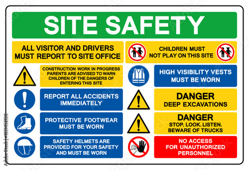 Site Safety Symbol Sign, Vector Illustration, Isolate On White Background Label.EPS10