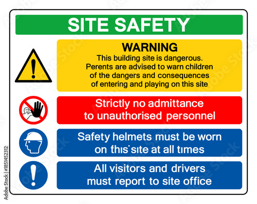 Safety Site Symbol Sign, Vector Illustration, Isolate On White Background Label.EPS10