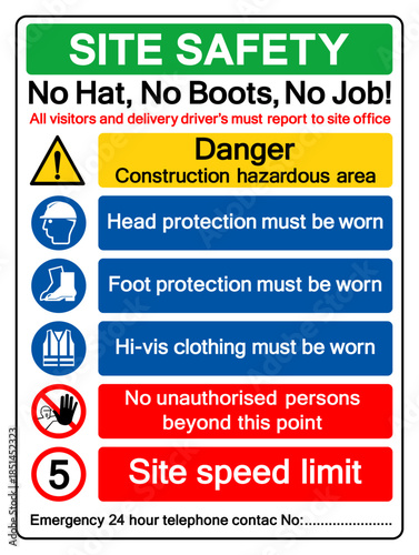 Safety Site Symbol Sign, Vector Illustration, Isolate On White Background Label.EPS10