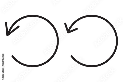 Undo icons in outline, flat style. Vector EPS