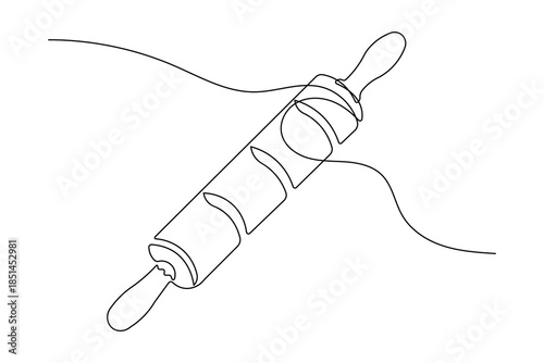 Rolling pin icon simple outline single line art illustration isolated