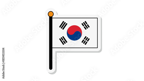South Korea Flag Icon Sticker - Taegeukgi