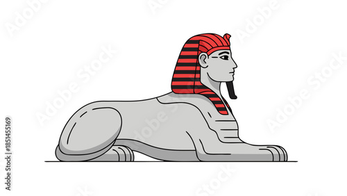 Stylized Egyptian Sphinx Icon Vector Illustration