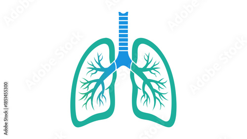 Stylized Lungs Icon - Respiration and Health Symbol
