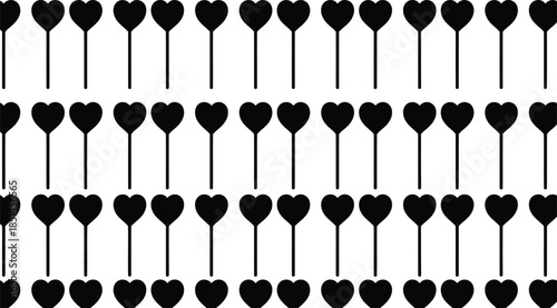 Minimalist Black Heart Pattern for Modern Design Projects