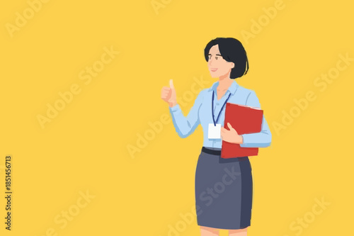 public speaking skills, executive management skill to communicate with employee, , illustration of a person expressing an opinion, business woman makes a speech giving direction to employees