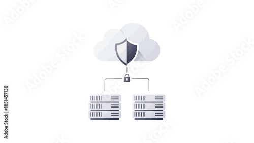 Secure cloud storage with shield and lock protecting servers