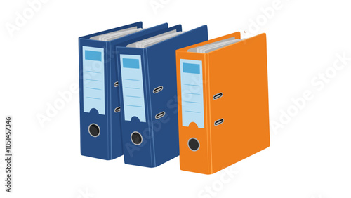 Three Colorful Ring Binders for Office Organization