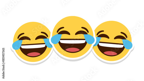 Three Laughing Tears Emojis Icon