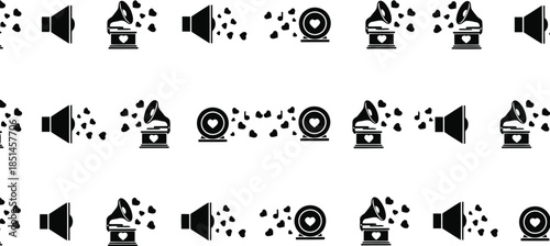 Vintage Black and White Music Pattern for Creative Projects