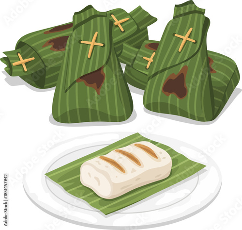 Traditional Southeast Asian Dumplings on Plate.