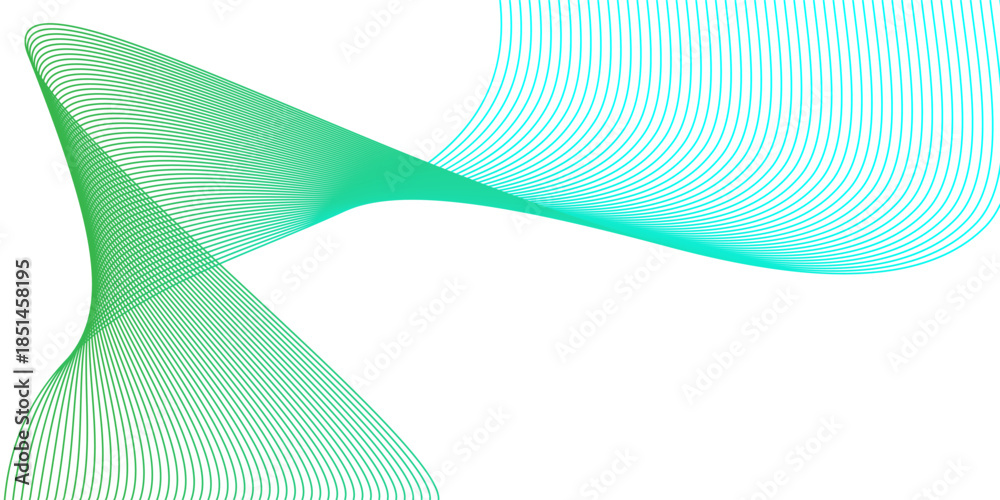 Fototapeta premium Abstract Blue and green Wave Lines on White Background. Vector Illustration