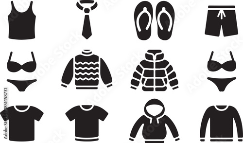 Diverse Silhouettes Representing Everyday Wear and Essential Fashion Items