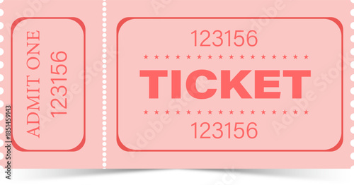 Pink admit one ticket stub 