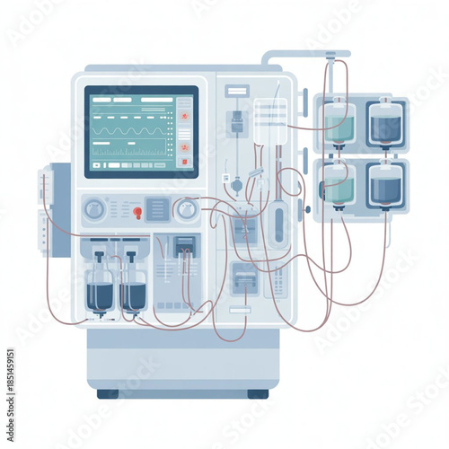 Hemodialysis Machine Vector Illustration