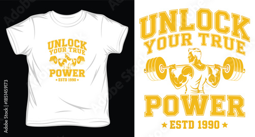 unlock your true power graphic victor art t-shirt design print template