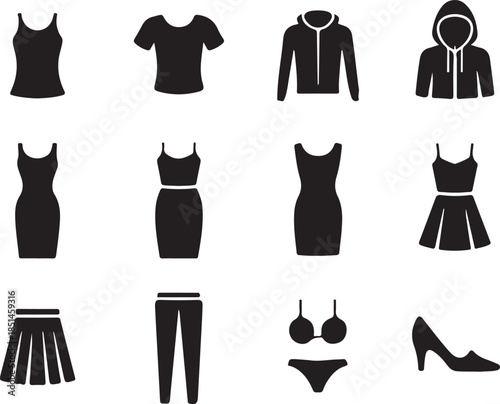 Diverse Collection of Basic Garment Outlines for Fashion and Wardrobe Design