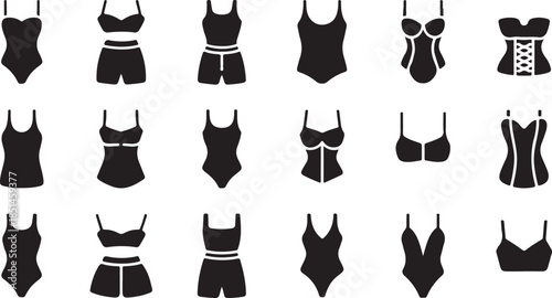 Various silhouettes of women's swimwear lingerie and intimate apparel designs
