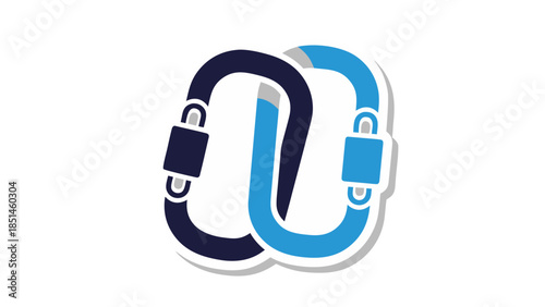 Two Interconnected Carabiners Logo